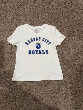 Genuine Merchandise White Kids Tee with Blue Kansas City Royals Logo
